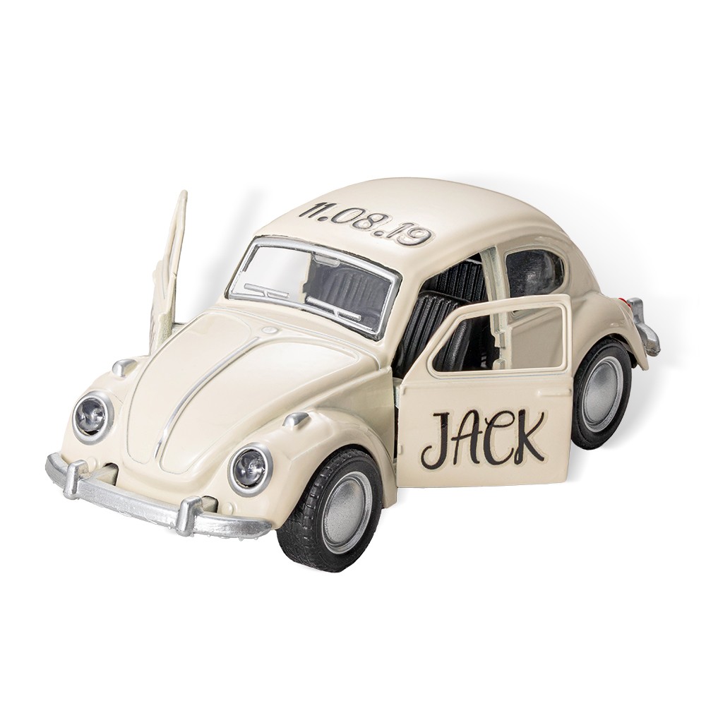 Nom personnalisé Mini modèle de voiture, Mini voiture jouet Beetle, cadeau de remerciement, cadeau de fête de mariage, faveurs de mariage, cadeaux de garçons d'honneur, cadeau pour Page Boy
