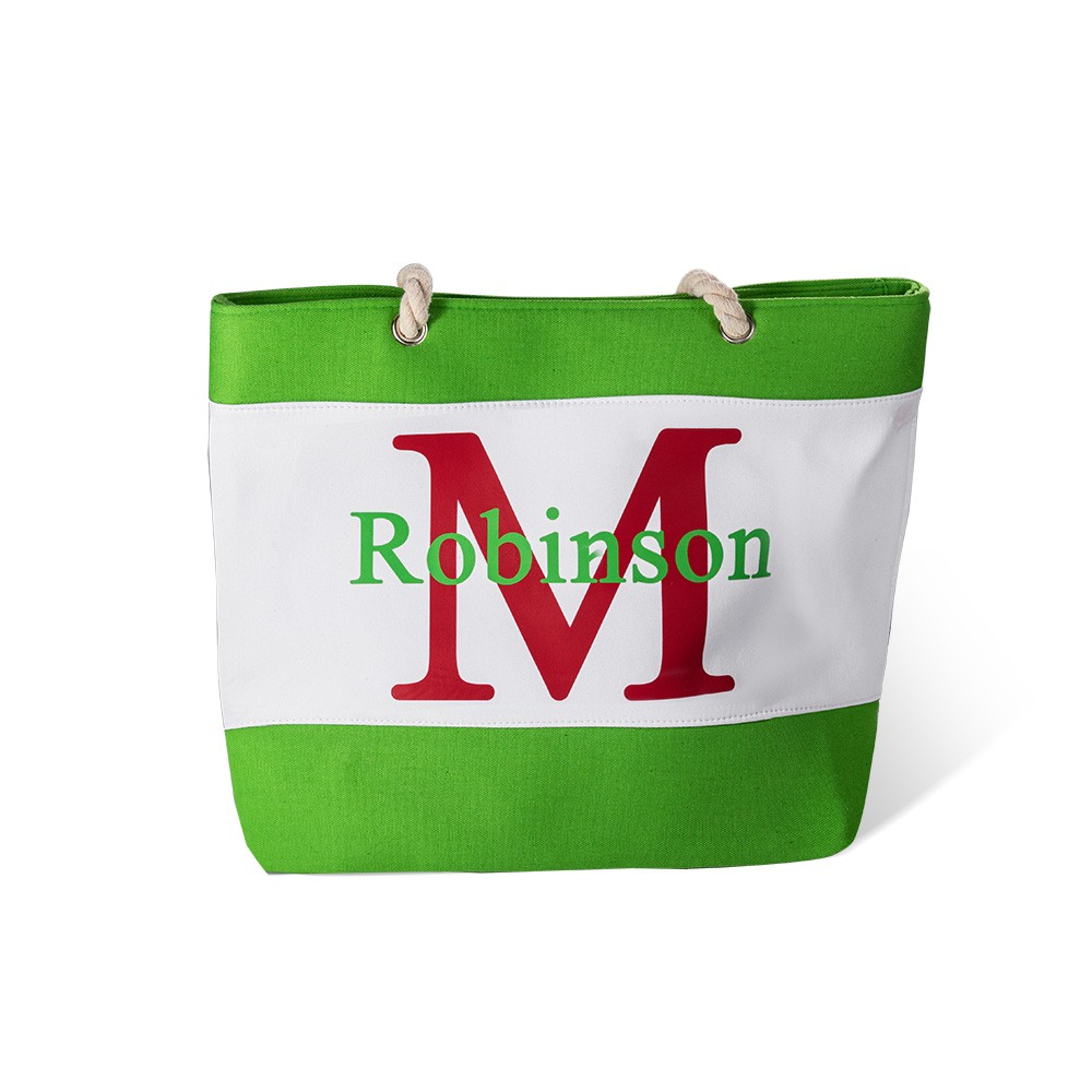 personalized beach tote bag