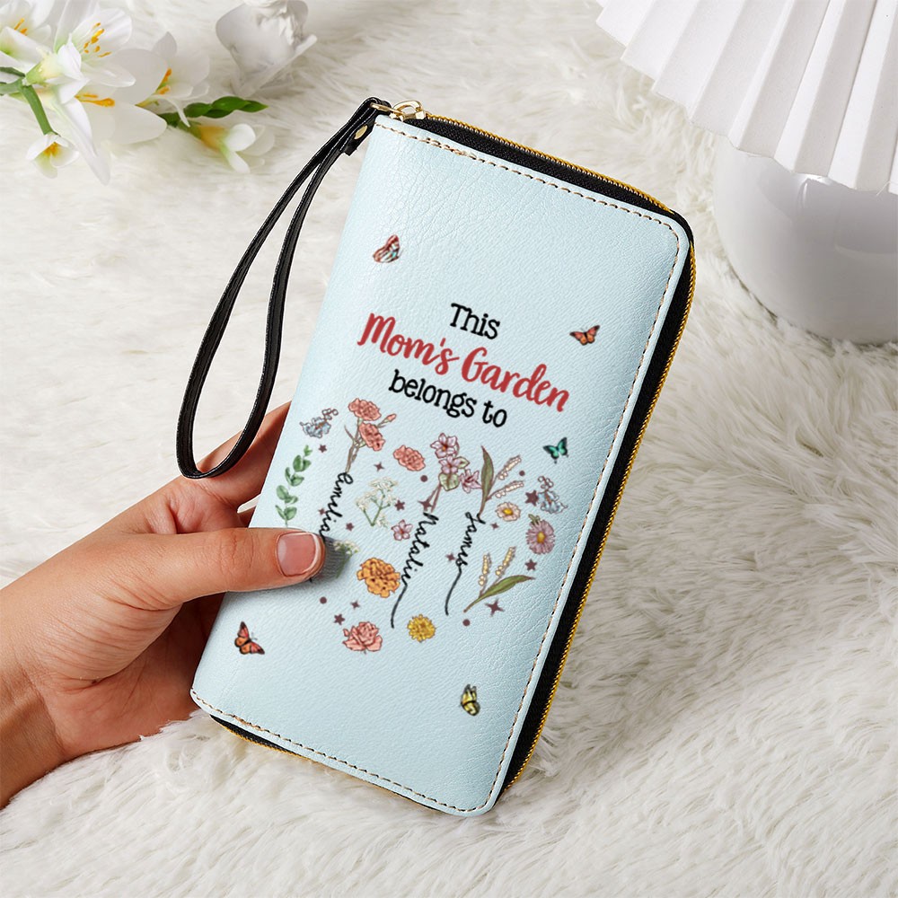 ladies wallet with birthflower