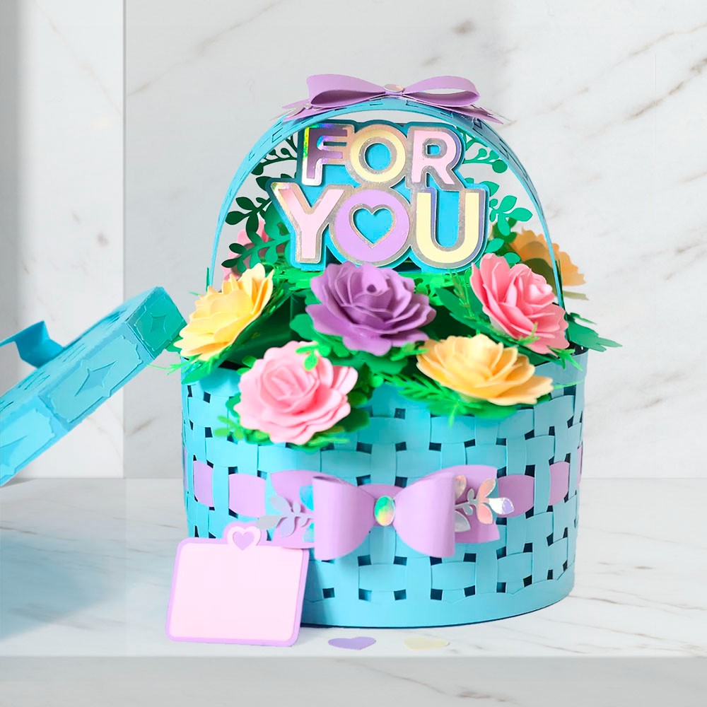 fleurs pop-up en papier fraîchement coupé