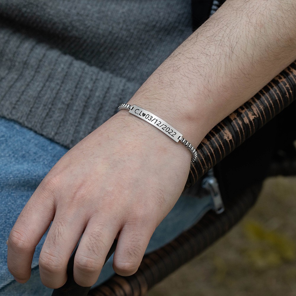Custom Couple Bracelet, Matching Bracelet Friendship Bracelet, Engraved Couple Gift Bracelets Wristband for Lover Husband Wife Boyfriend Girlfriend