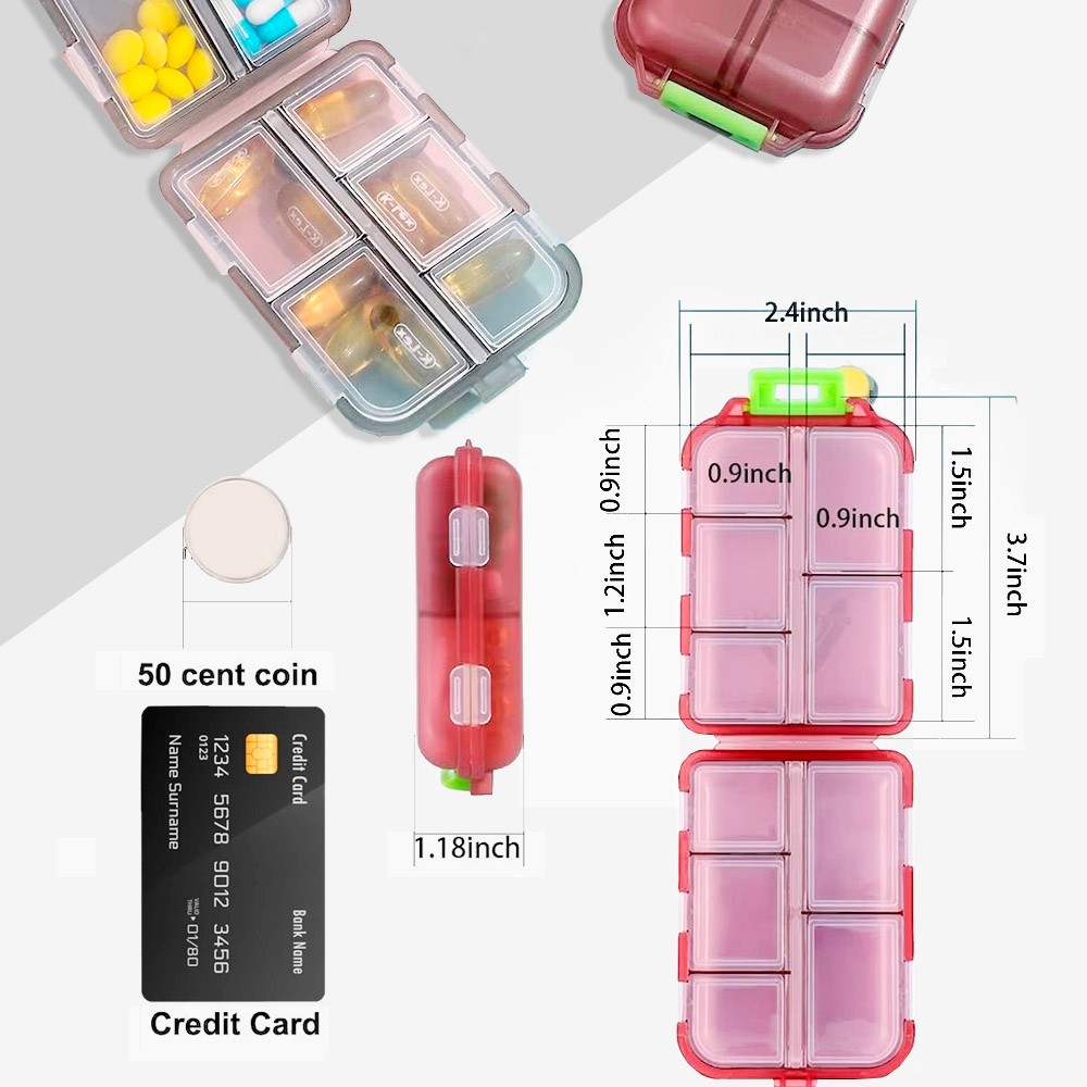 Pharmacie de poche bricolage avec étiquettes de médicaments, micro pharmacie, pilulier de voyage, mini organisateur de médicaments, pilulier, pharmacie de voyage