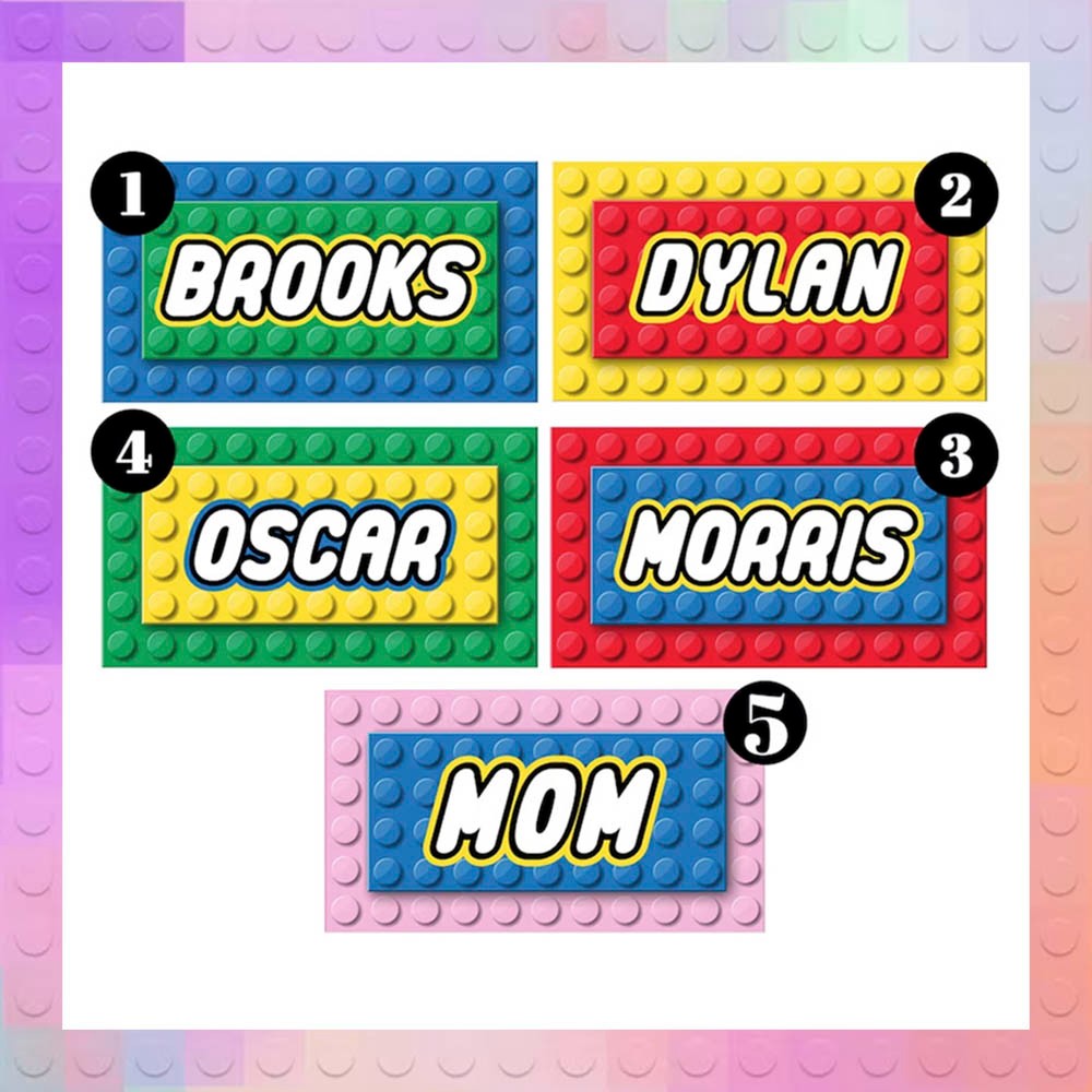 T-shirts personnalisés avec nom, chemises amusantes de constructeur de briques de blocs pour l'anniversaire des garçons, chemises assorties père-fils, t-shirts de famille, cadeau pour les amoureux des briques de blocs