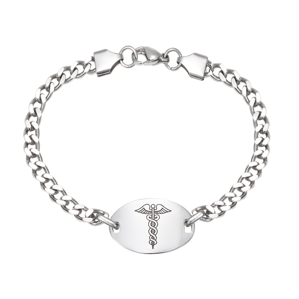 Bracelets d’identification d’alerte médicale avec gravure gratuite pour hommes, femmes, enfants et personnes âgées, bracelet réglable, bracelet d’urgence, bracelet d’alerte médicale