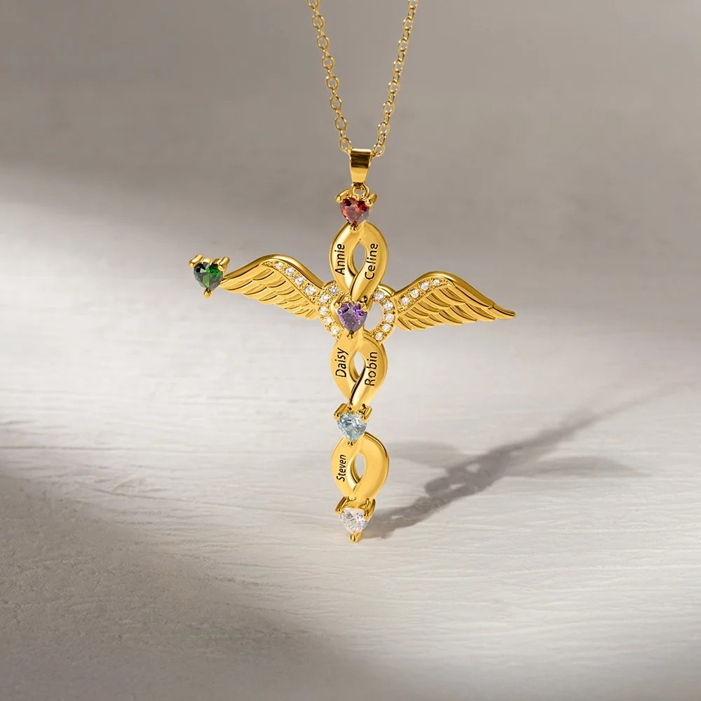 Cross Birthstone Necklace