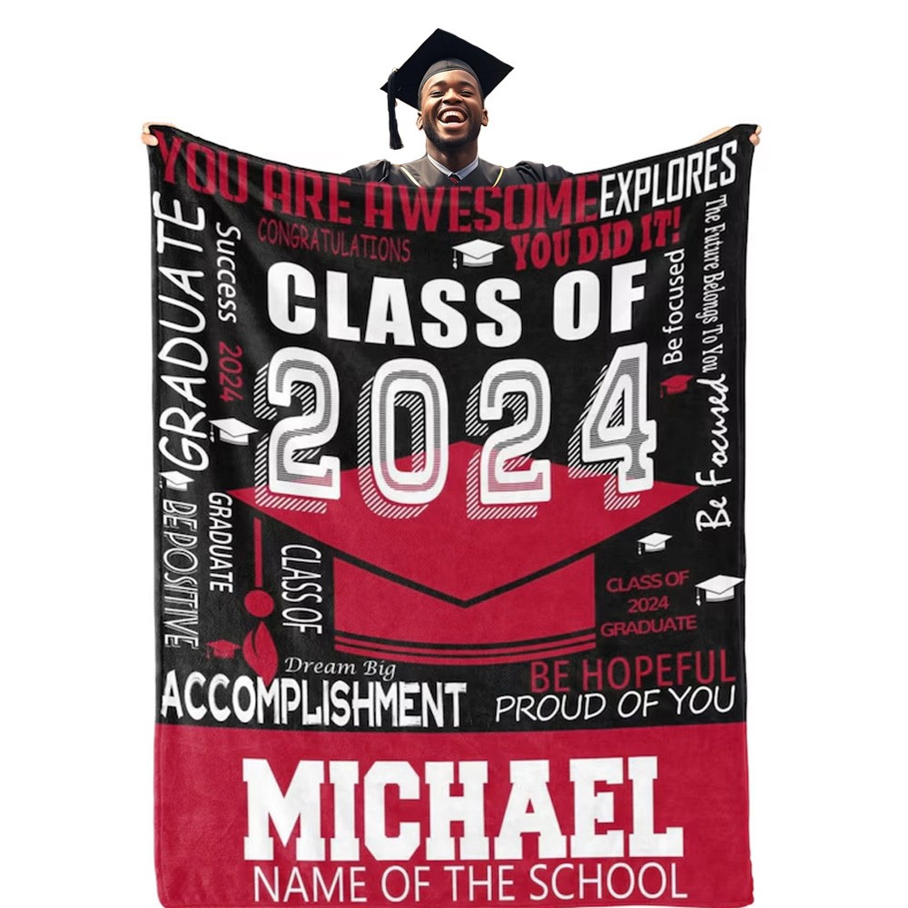 Collage graduation blanket