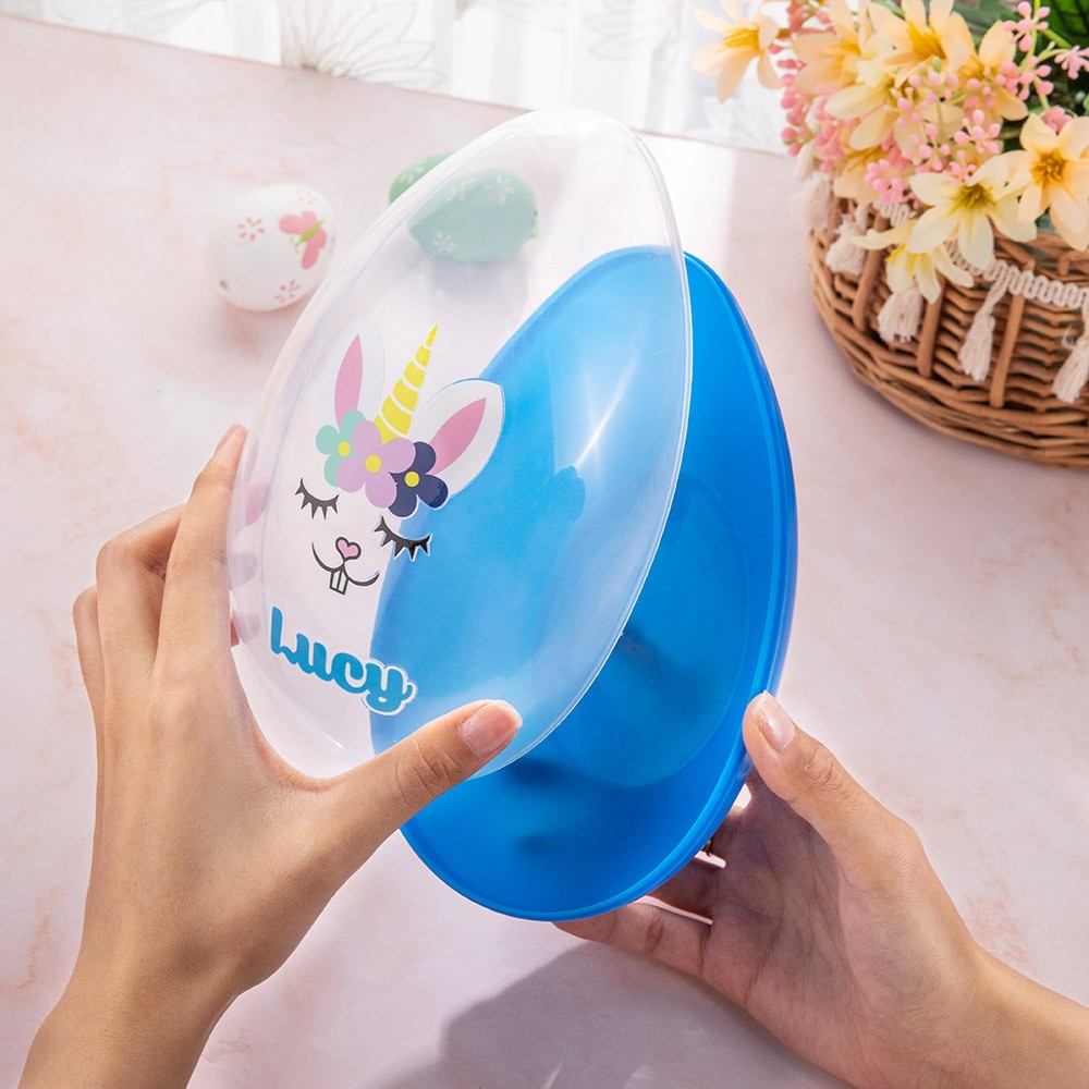 Oeuf de Pâques de licorne de nom personnalisé, oeuf Jumbo personnalisé, remplisseur de panier de Pâques, cadeaux de Pâques pour la famille/les enfants/la fille/la nièce