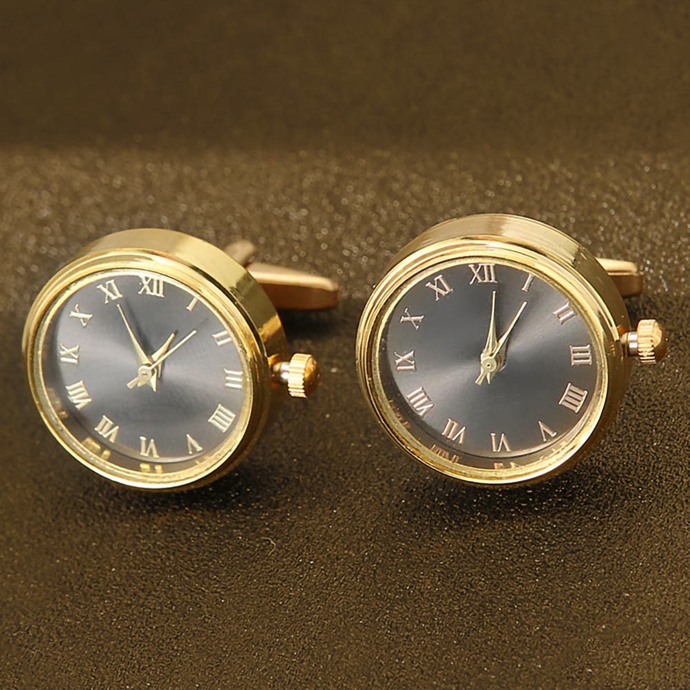 Quartz Clock Men's Suit Cufflinks