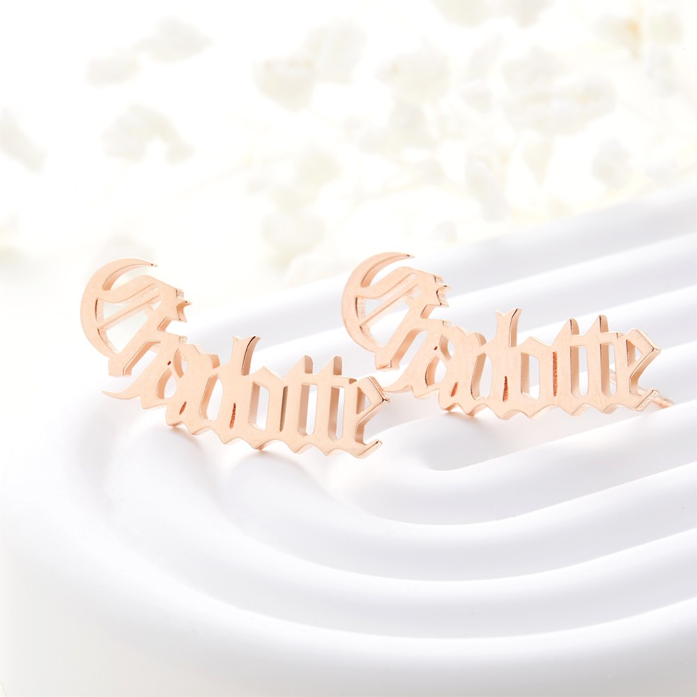 name earrings