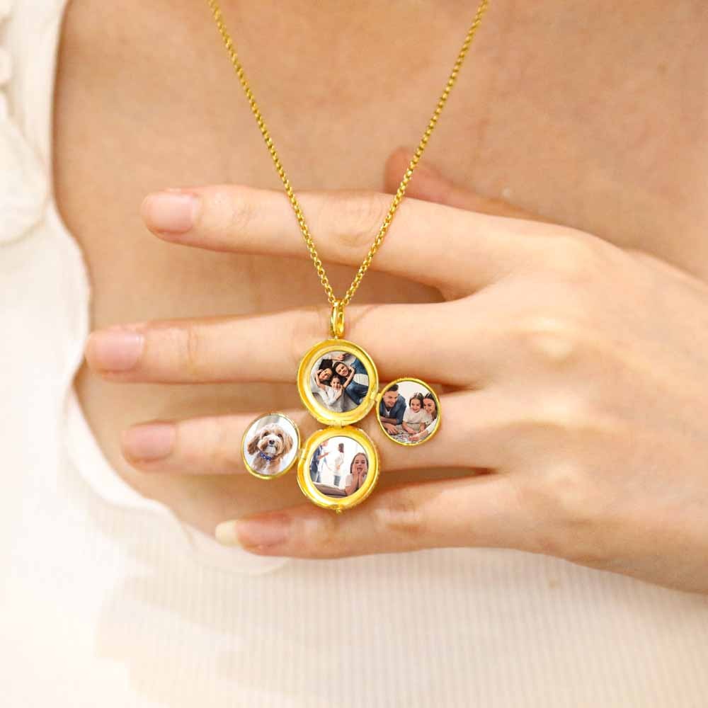 Personalized Photo Locket Necklace Sterling Silver Memorial Photo Locket Necklace Gift for Woman/Mom/Her/Lover