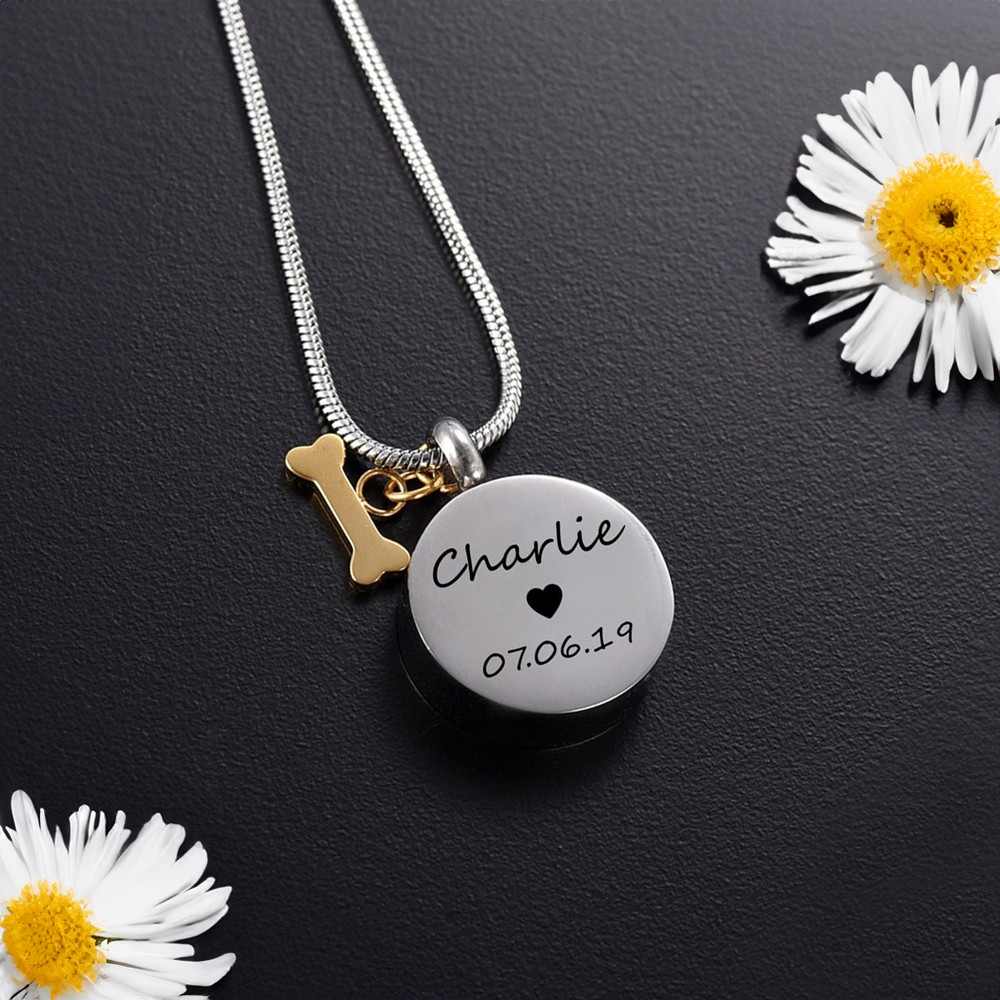 Collier commémoratif personnalisé pour urne pour animaux de compagnie