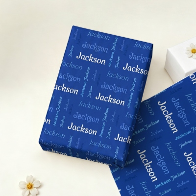 Personalized Name Word Cloud Wrapping Papers (Set of 3), A3/A2/Standard Holiday Party Gift Wraps, Birthday/Anniversary Gifts for Family/Friends