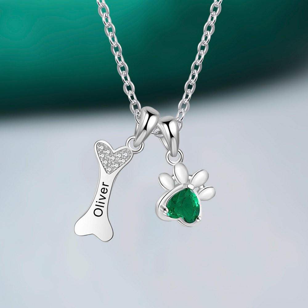dog birthstone necklace
