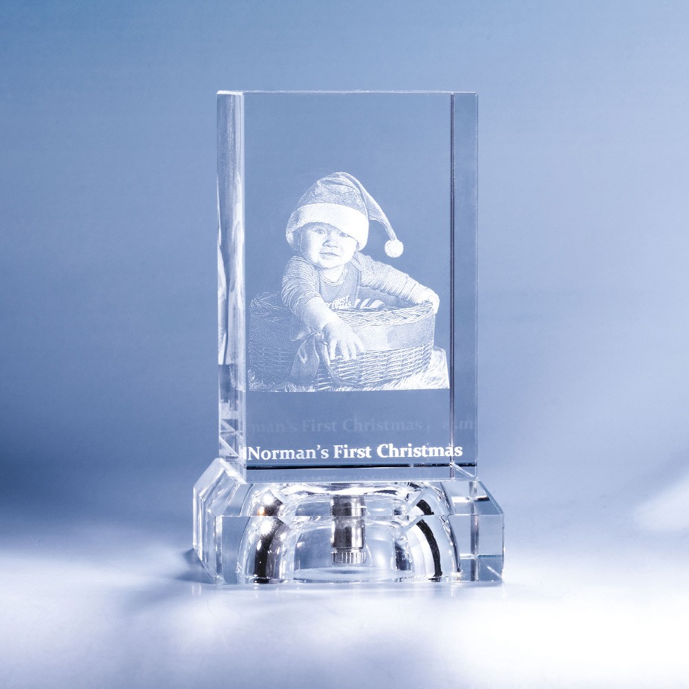 Baby's First Christmas 3D Crystal Photo Engraved Gift Baby's First Christmas 3D Crystal Photo Engraved Gift