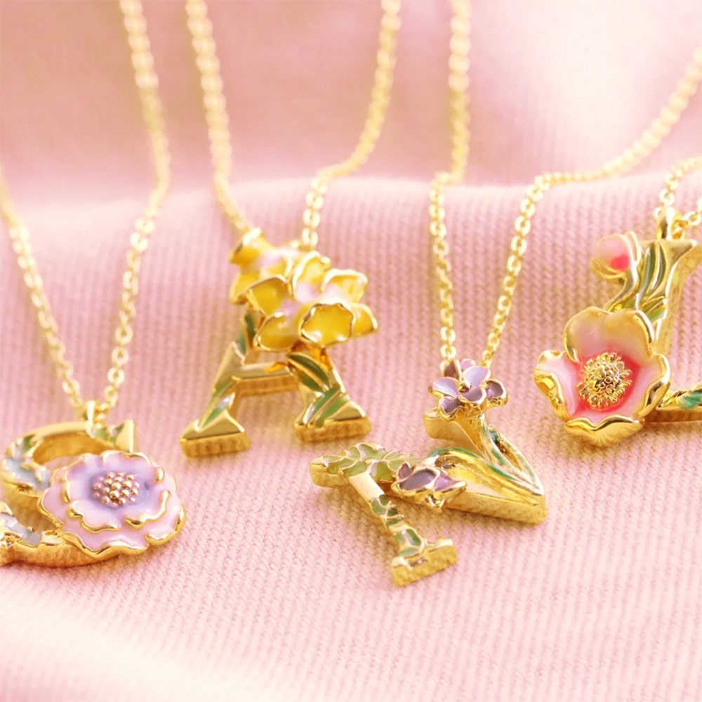 Collier Initiale Florale
