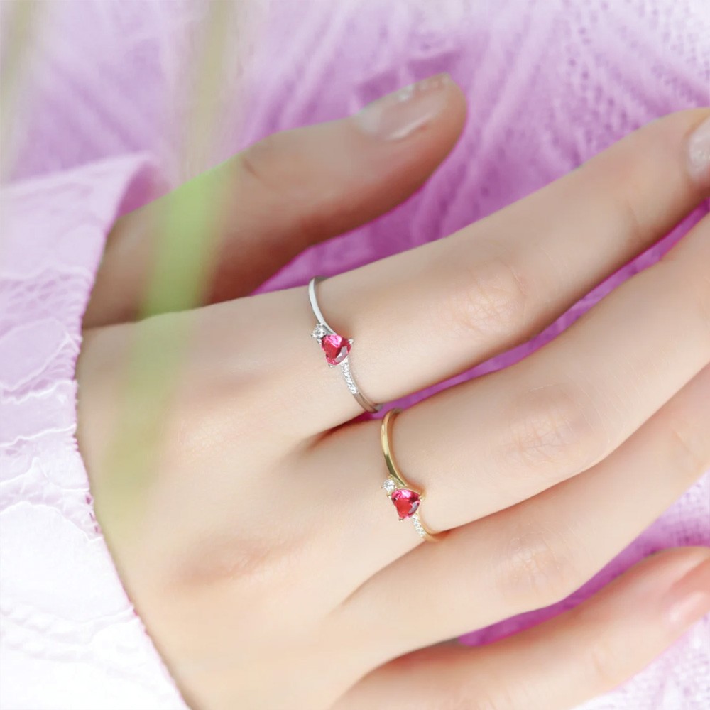 coeur de bague en argent