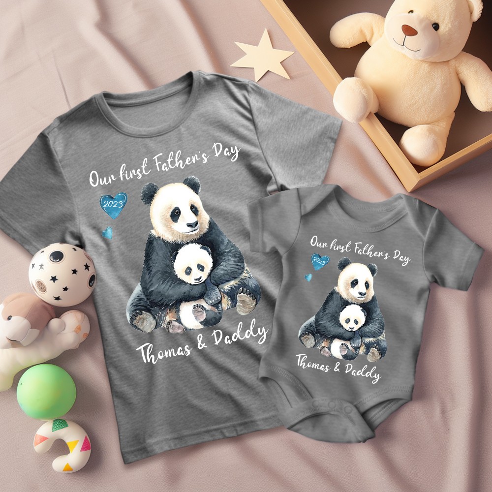 Chemises Panda Parent-Enfant personnalisées