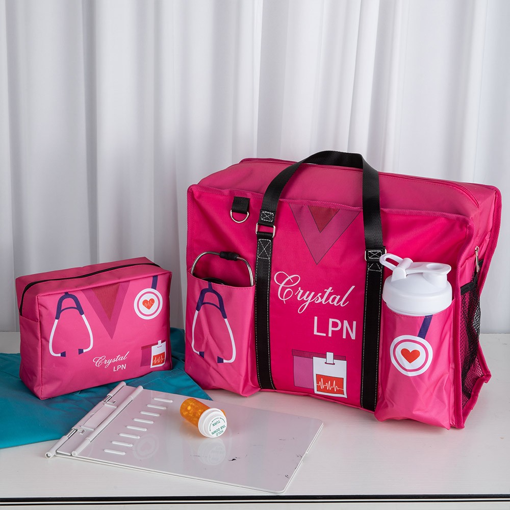 Grand sac fourre-tout infirmière personnalisé pour le travail, petit sac d'allaitement en toile avec fermeture éclair, cadeau d'infirmière RN CNA LPN, cadeau d'appréciation, cadeau de graduation personnalisé