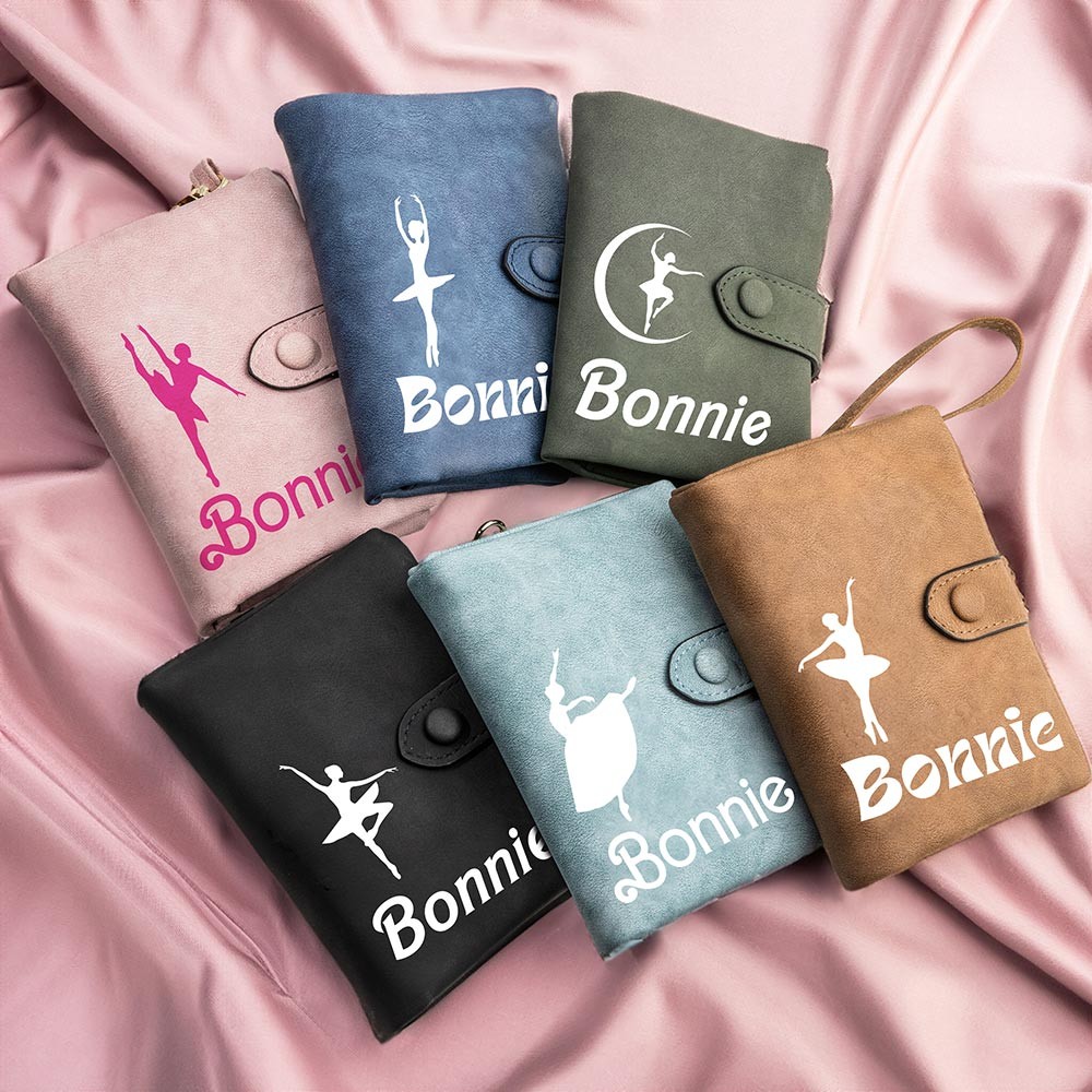 Custom Name Pink Ballet Wallet