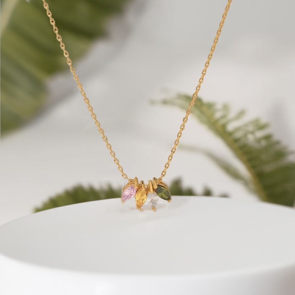 Collier de pierre de naissance familial personnalisé