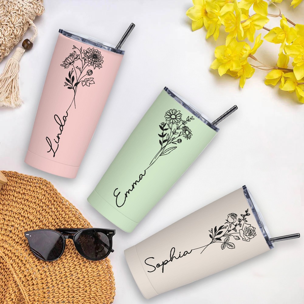 Birth Flower Tumbler