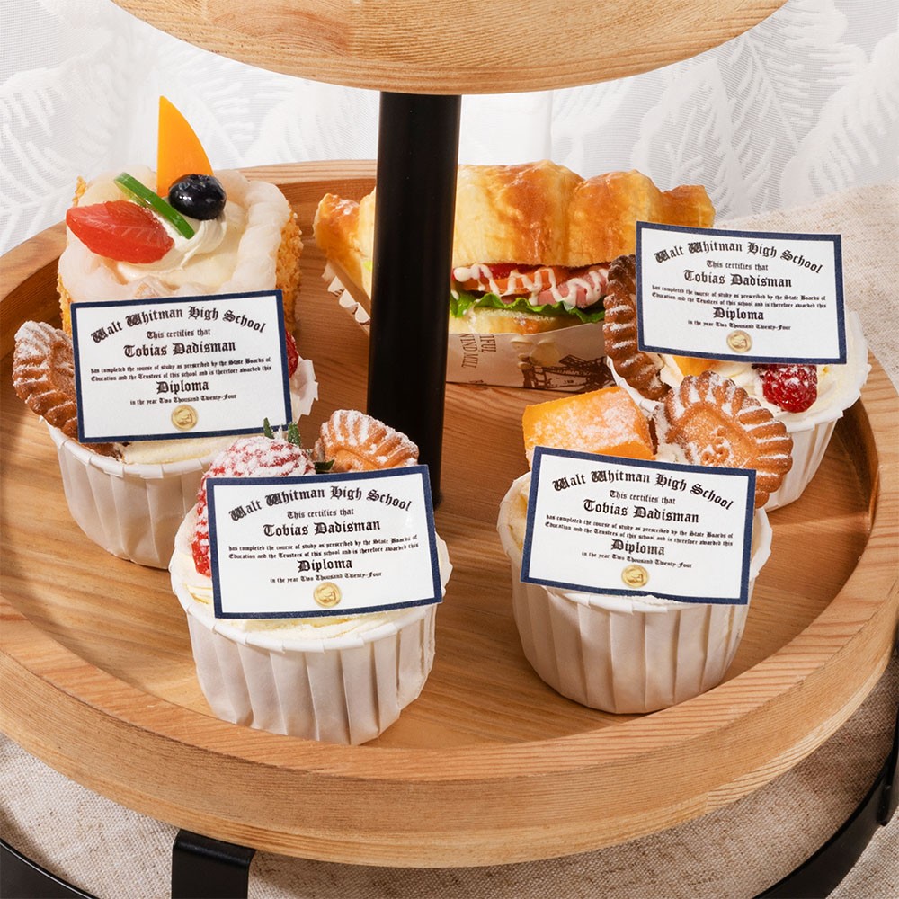 (Set of 10pcs)Personalized Edible Graduation Diplomas Cupcake Toppers, Graduation Party Cookie Cake Decor 2024, Gift for Graduate/Student/Classmate