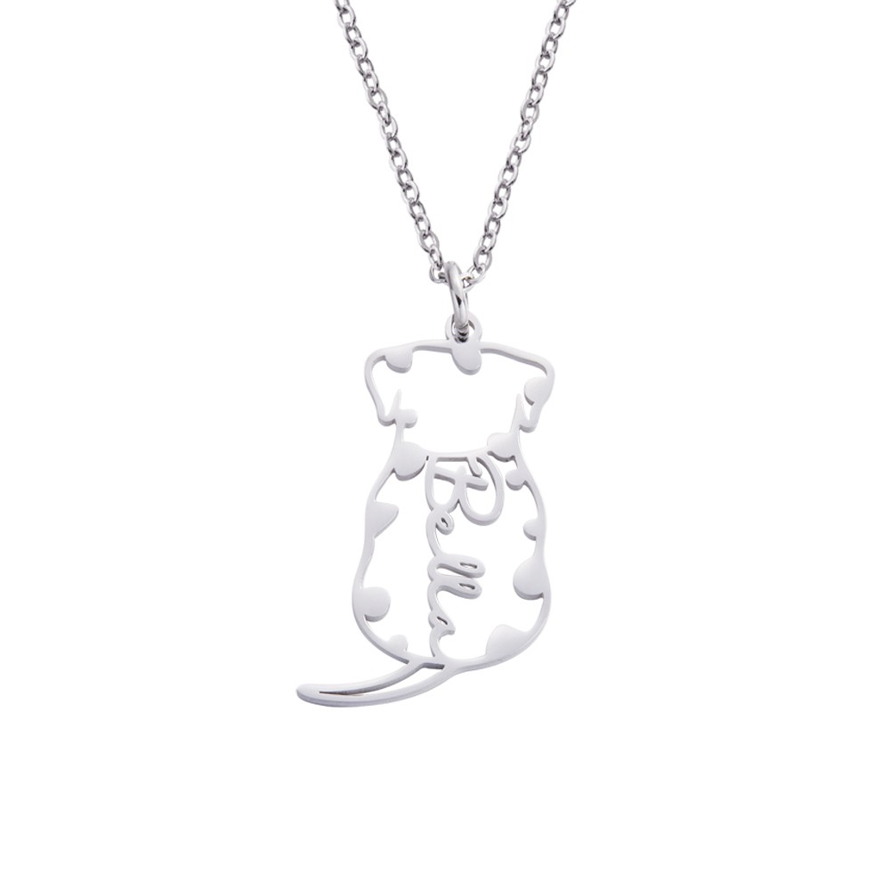 Custom Cat/Dog Breed Necklace, Personalized Up to 4 Back Sitting Cat/Dog Name Necklace, Sterling Silver 925 Dog Memorial/Dog Loss Jewelry, Gift for Dog Mom/Dad