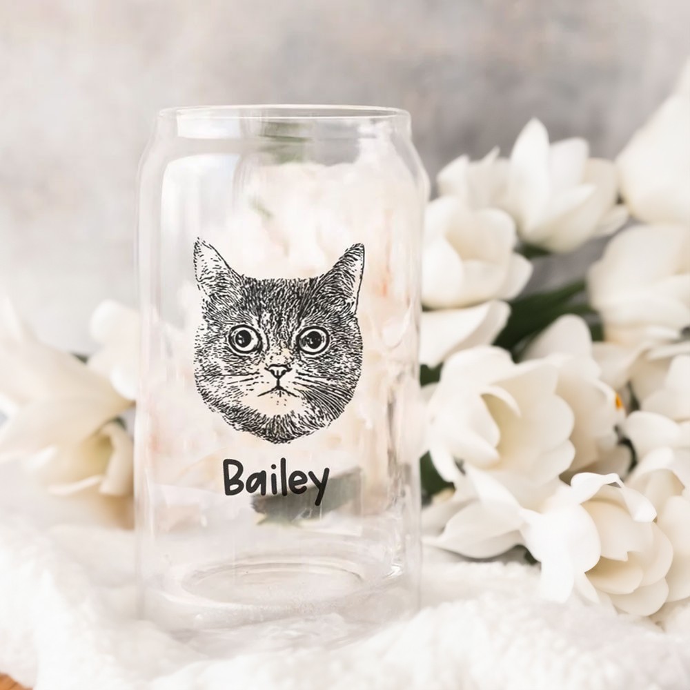Tasse de visage de chien de chat