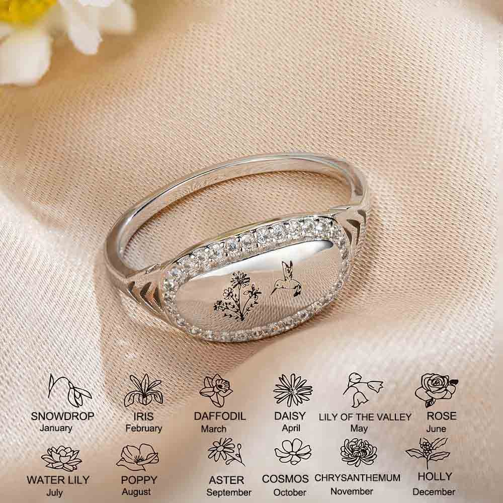 bague fleur de naissance