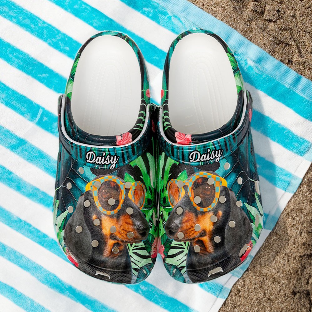 Chaussons sabots personnalisés colorés pour animaux de compagnie avec photo et nom amusants de chien et de chat, cadeau d'anniversaire pour amoureux des animaux