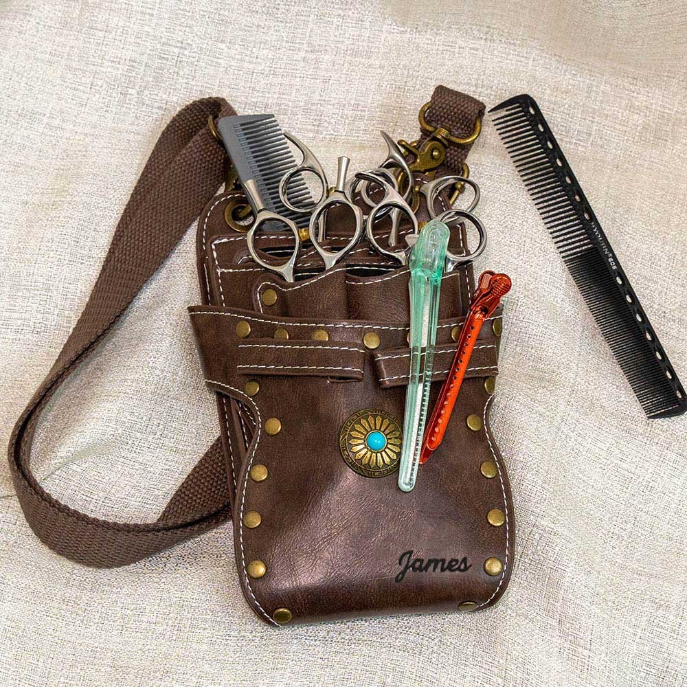 Sac de taille de ciseaux de coiffure personnalisé, pochette d’outils de coiffeur avec ceinture, cadeau pour barbier, sac de voyage, coiffeur incontournable