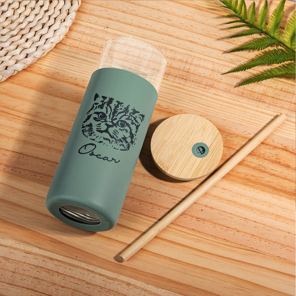 Glass Tumbler With Bamboo Lid