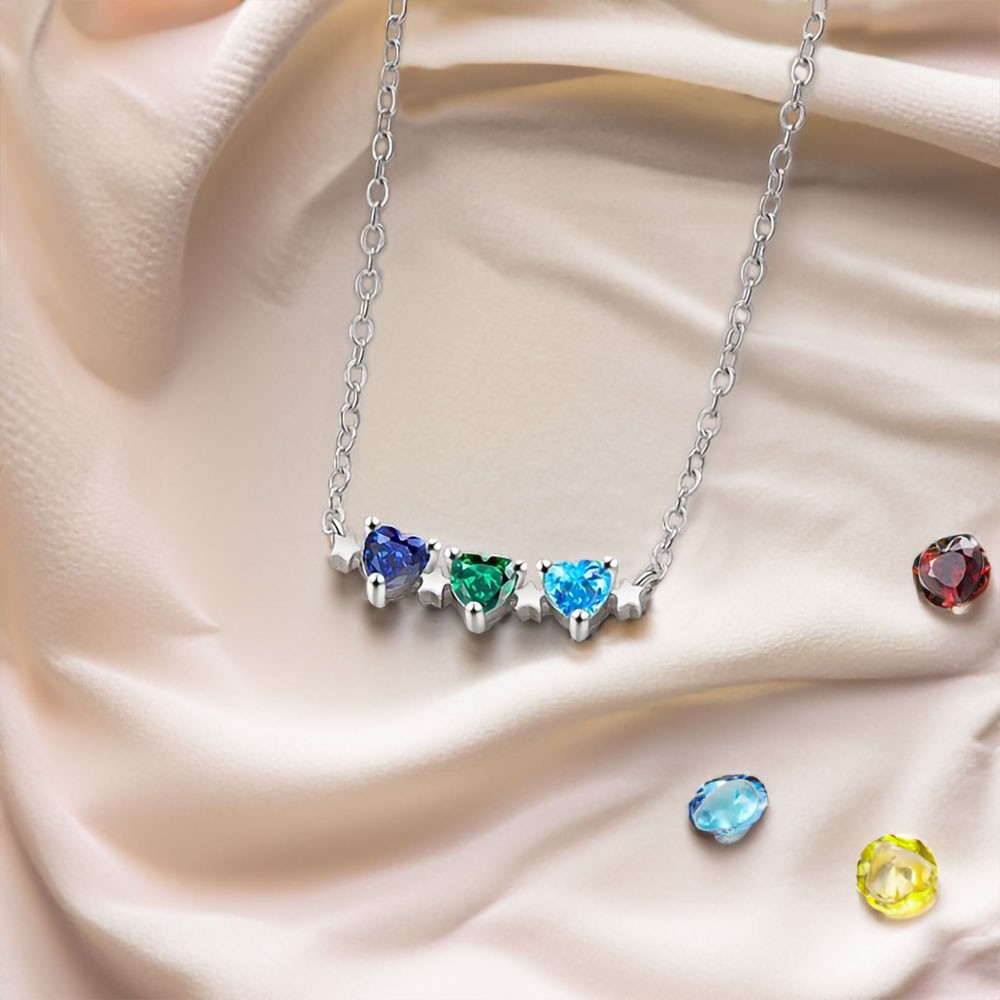 Customized 6 Birthstones Necklace