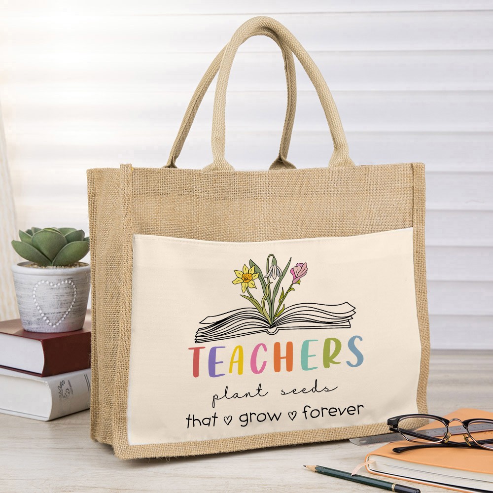 book birthflower jute bag