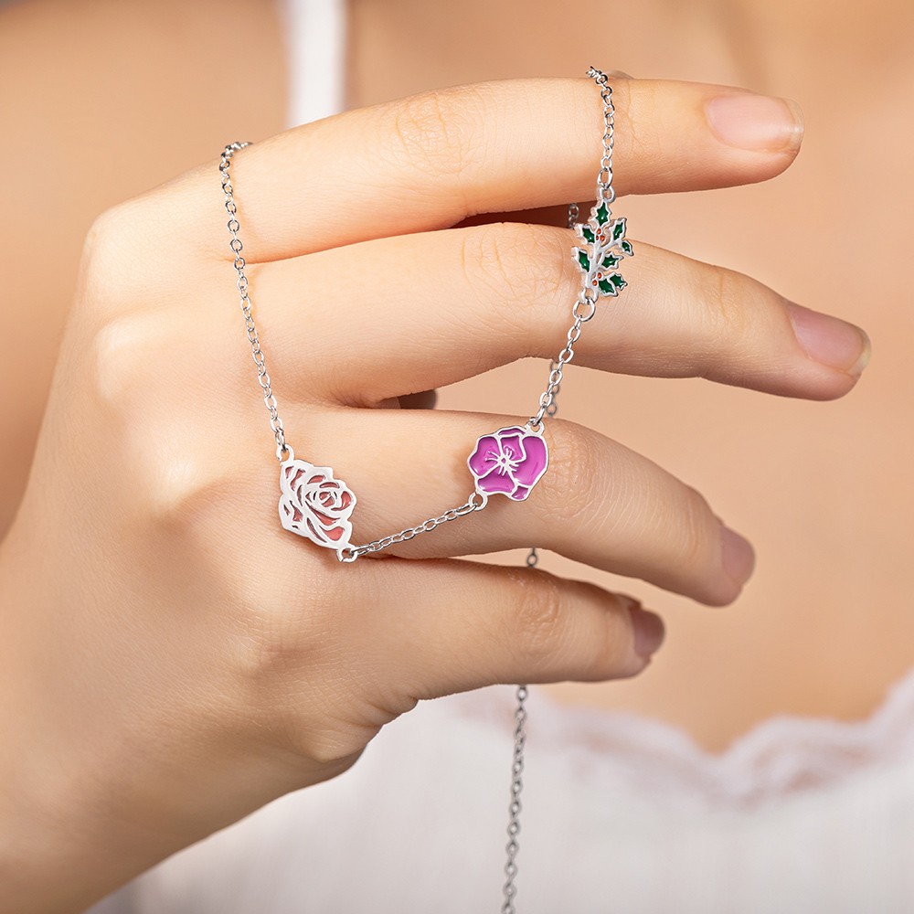 personalized mom necklace with bithflower