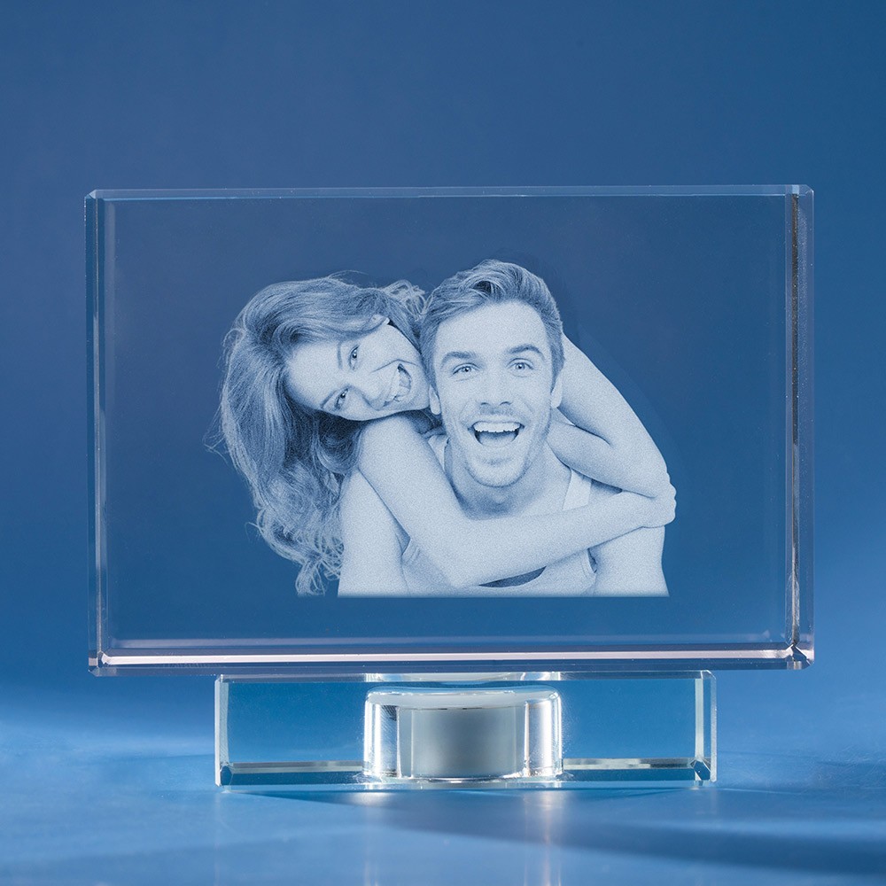 Custom 3D Crystal Photo Engraved Gift for Couple Custom 3D Crystal Photo Engraved Gift for Couple