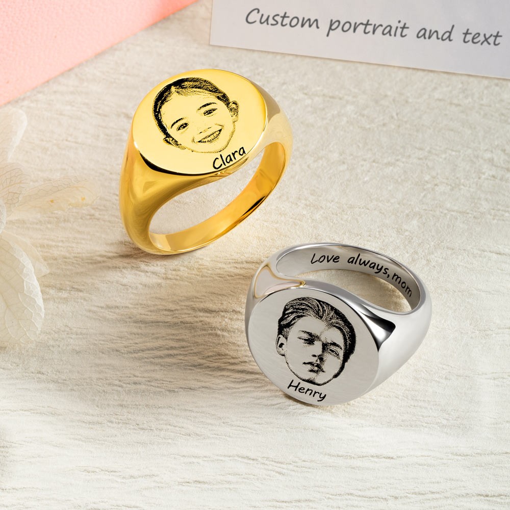 Bague portrait personnalisée