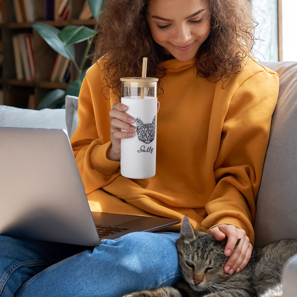 Glass Tumbler With Silicone Sleeve