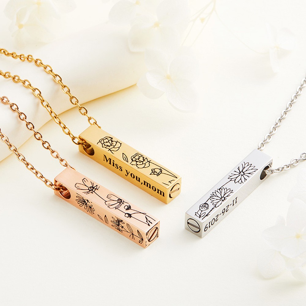 birth flower necklace