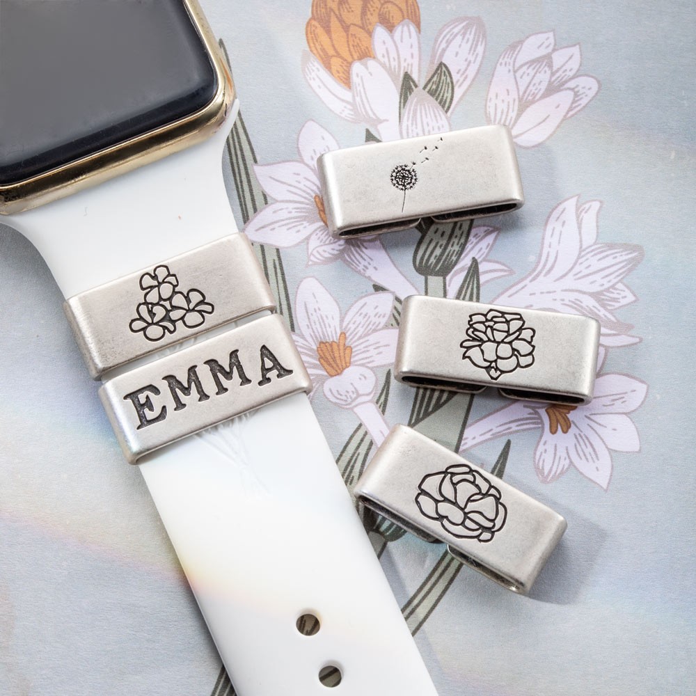 Personalized Birthflower Watch Band Accessory
