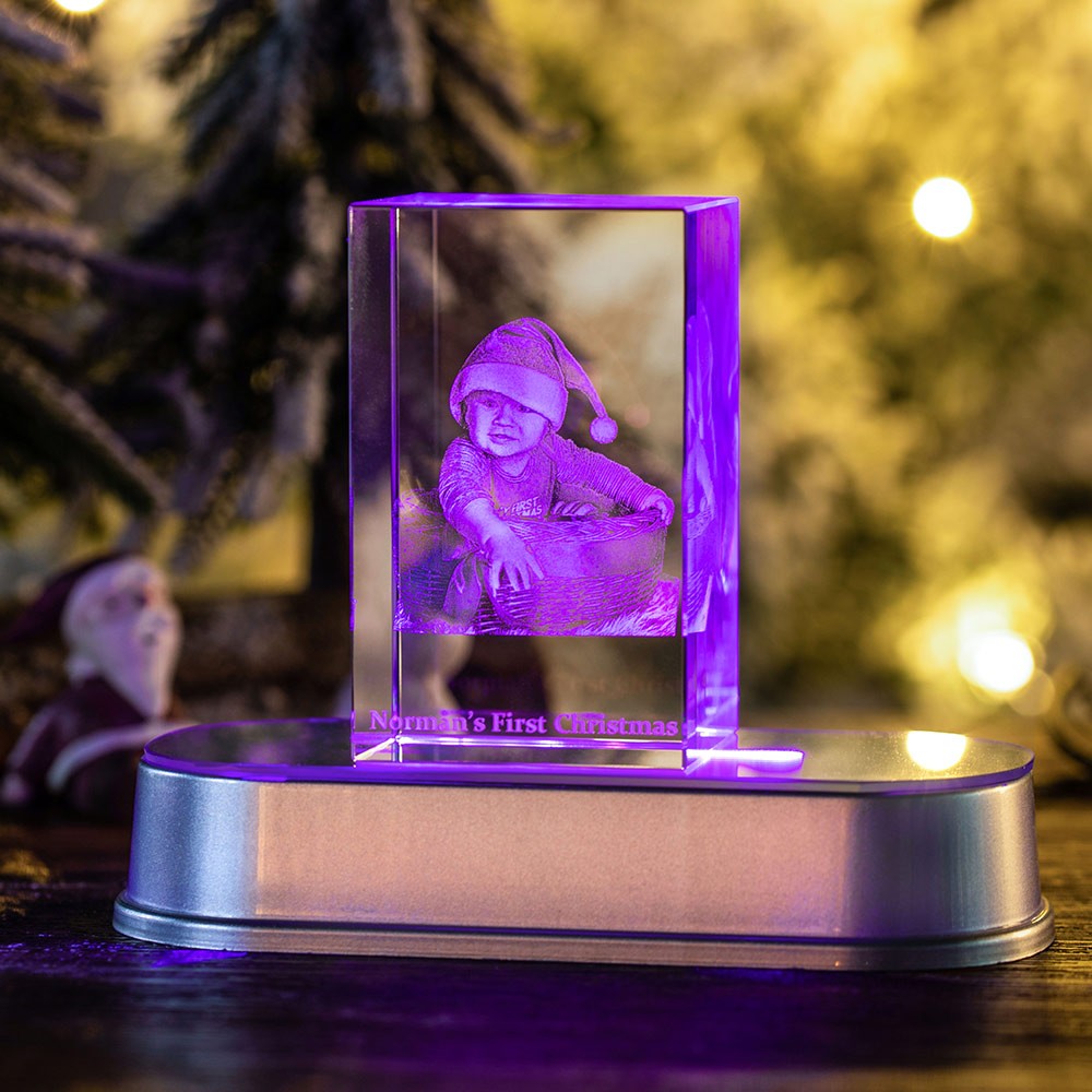 Baby's First Christmas 3D Crystal Photo Engraved Gift Baby's First Christmas 3D Crystal Photo Engraved Gift