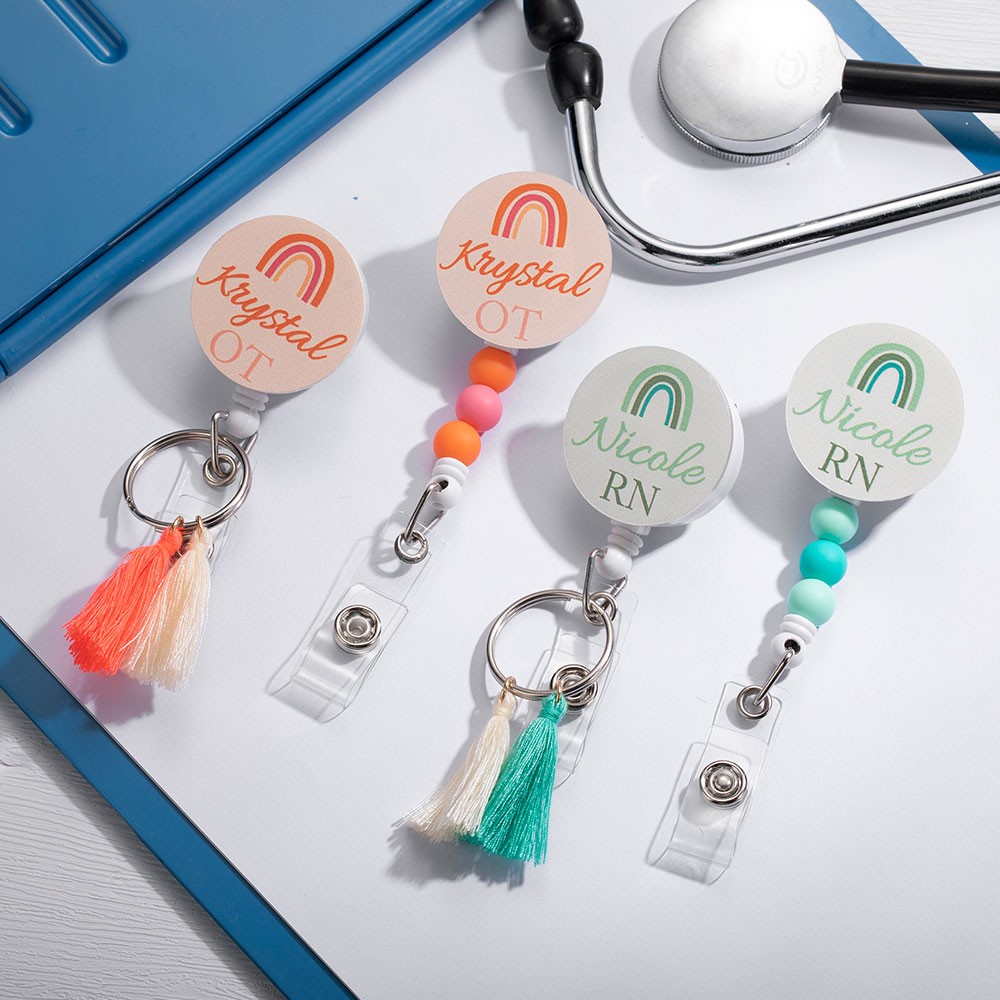 boho badge ID clip