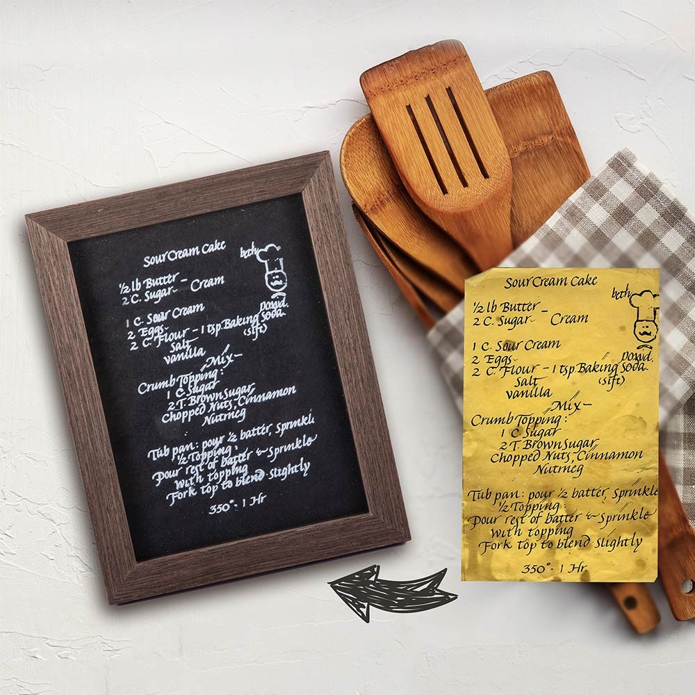handwritten recipe sign