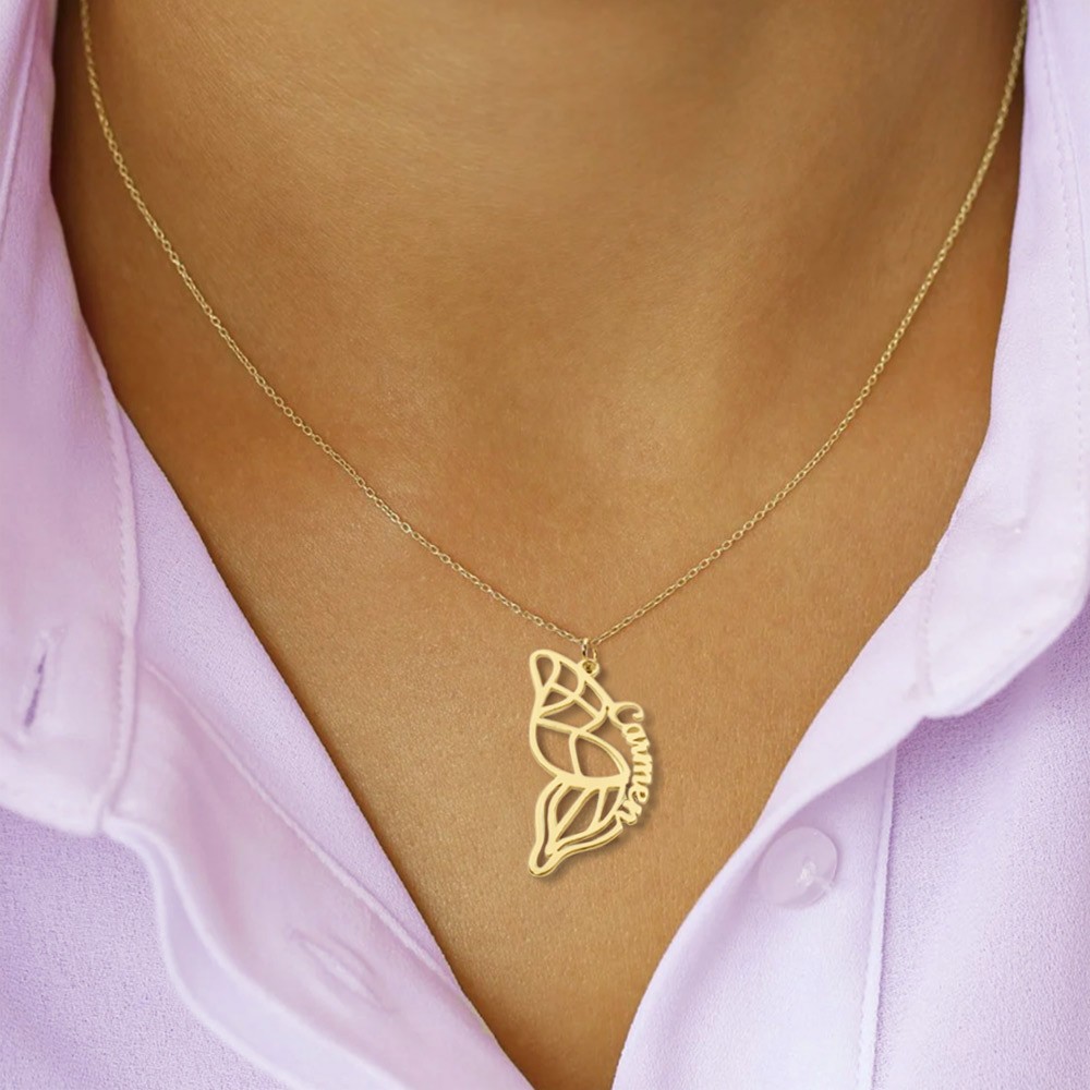 Personalized BFF Butterfly Necklace Set of 2, Butterfly Wings Jewelry for Best Friends Forever Necklaces