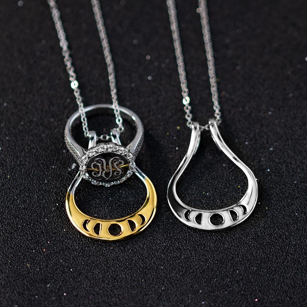 Collier Porte-Anneau Phases de Lune