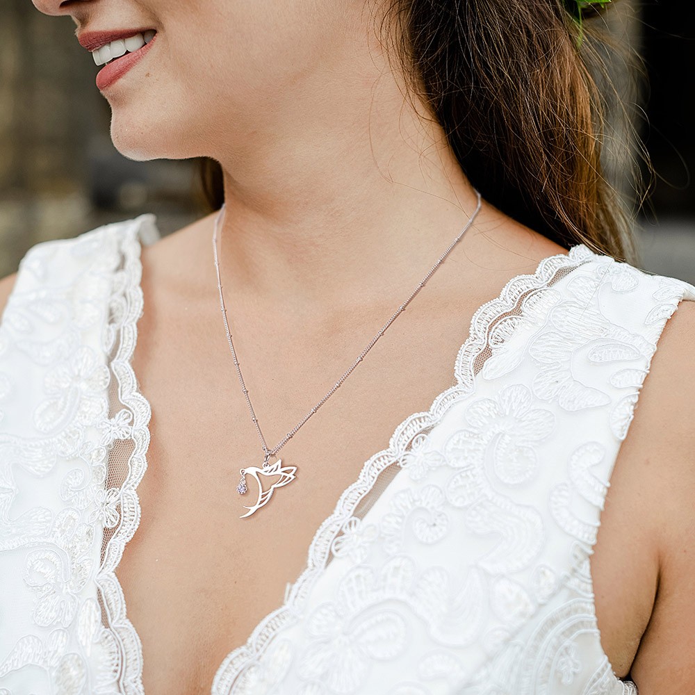 Gold Bird Jewelry with Beaded Ball Chain
