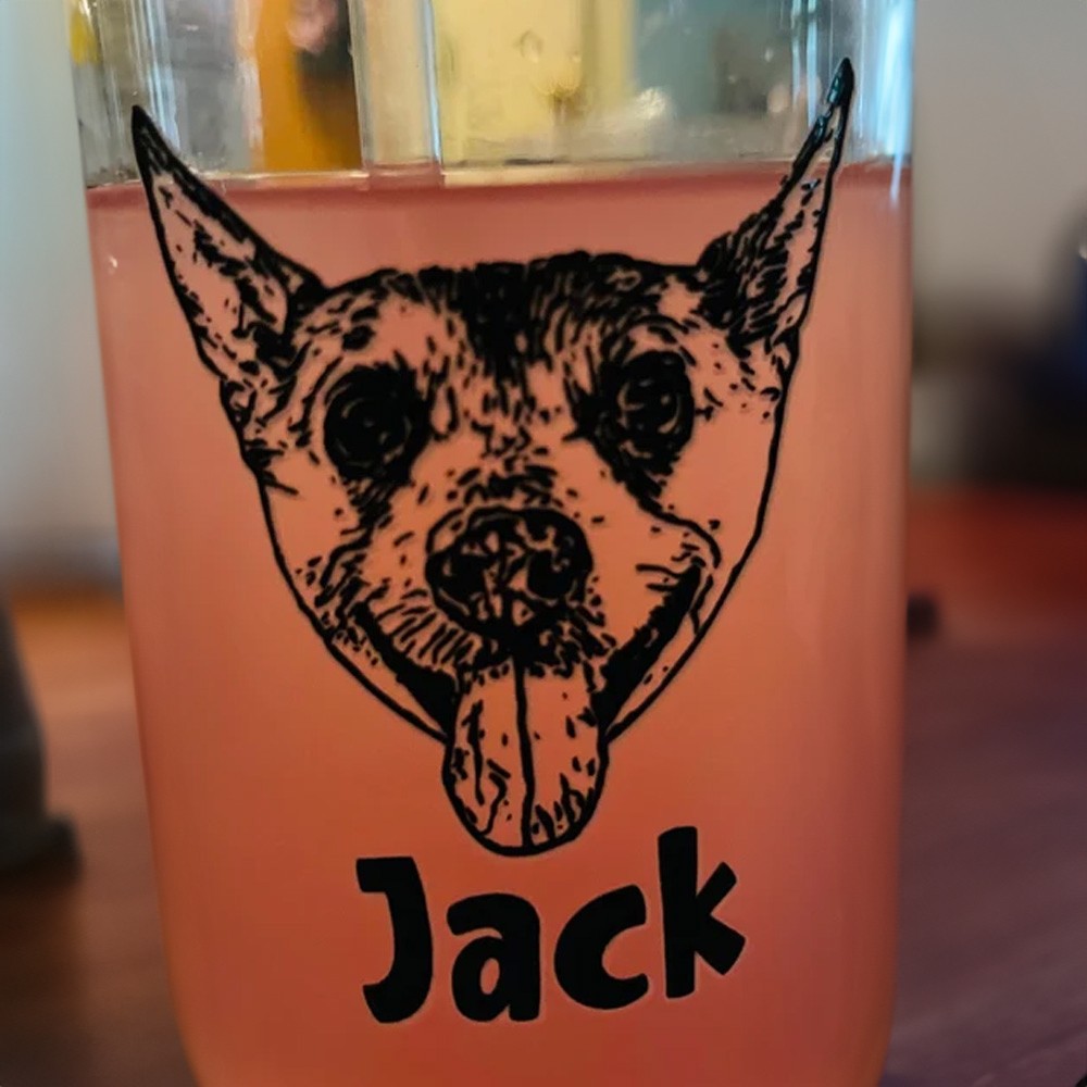 Nom de l'animal Portrait Glass Up