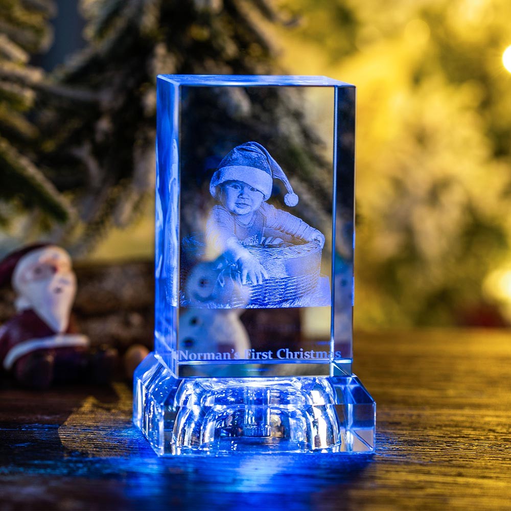 Baby's First Christmas 3D Crystal Photo Engraved Gift Baby's First Christmas 3D Crystal Photo Engraved Gift