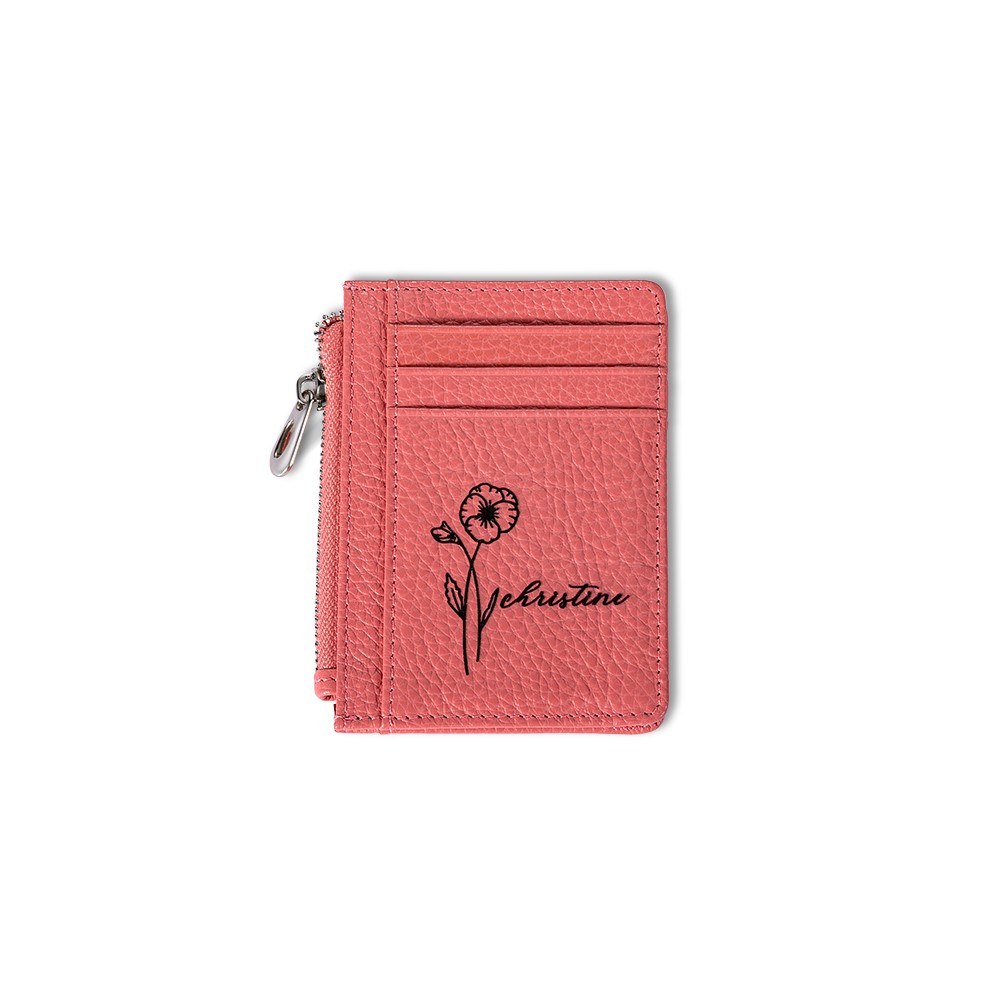 Sac à main personnalisé de fleurs de naissance, porte-monnaie de carte, sac à main monogrammé, portefeuille pour femmes, cadeau de Noël/anniversaire, cadeau pour maman/demoiselles d’honneur