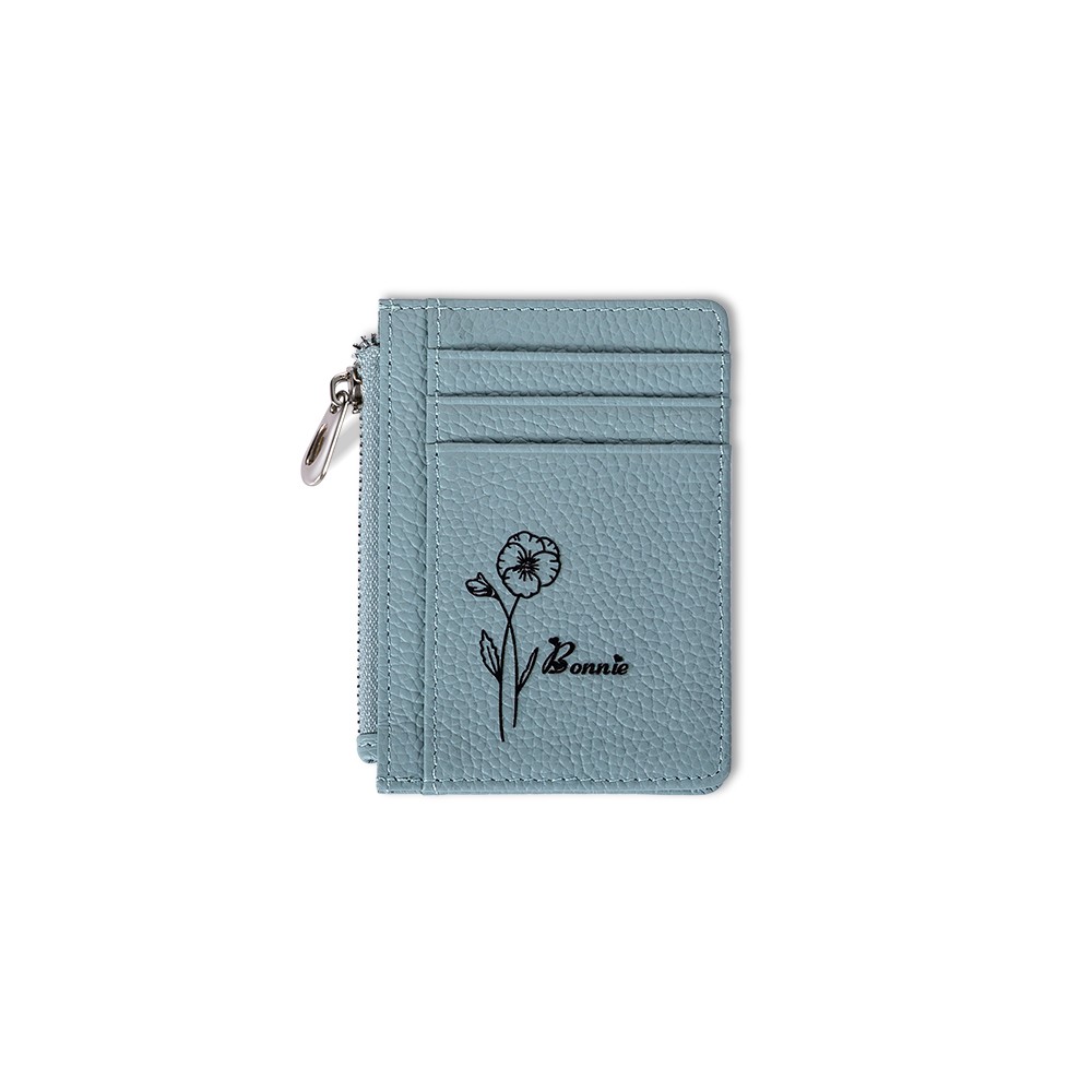 Sac à main personnalisé de fleurs de naissance, porte-monnaie de carte, sac à main monogrammé, portefeuille pour femmes, cadeau de Noël/anniversaire, cadeau pour maman/demoiselles d’honneur
